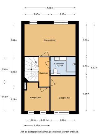 Floorplan - Van der Zaanstraat 1, 3317 WT Dordrecht